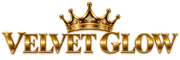 Velvet Glow simplified gold crown mobile header logo